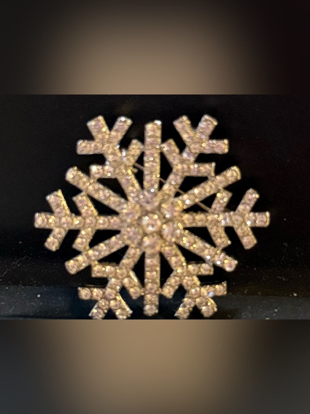Crystal Snowflake Brooch - Silver Tone